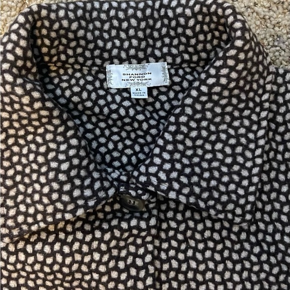 Shannon Ford New York tweed/wool feel. Button down brown/ off white Shacket XL - Picture 3 of 10